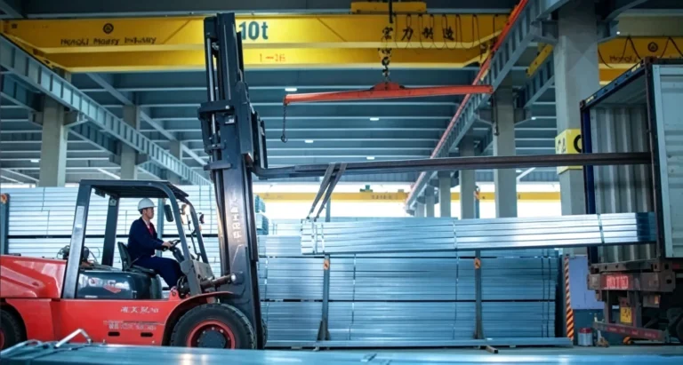 warehouse forklift loading