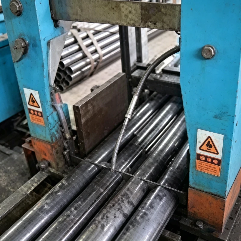 mounting ground screw production step 01 cutting
