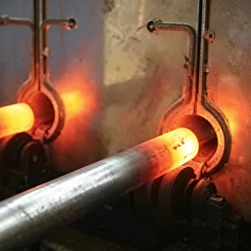 mounting ground screw production step 02 heating