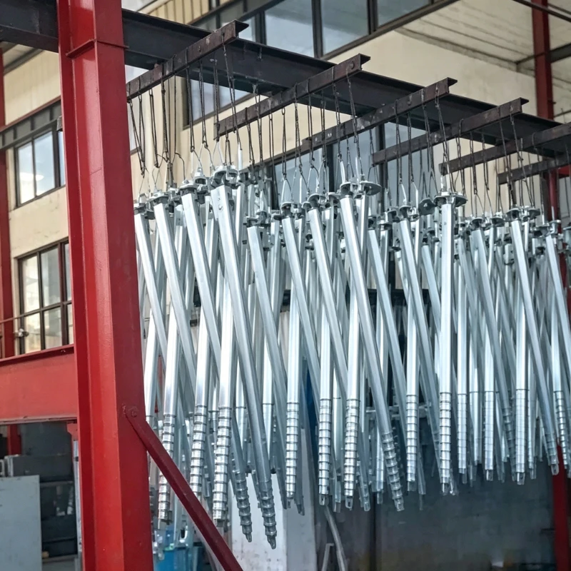 mounting ground screw production step 07 hot dip galvanized